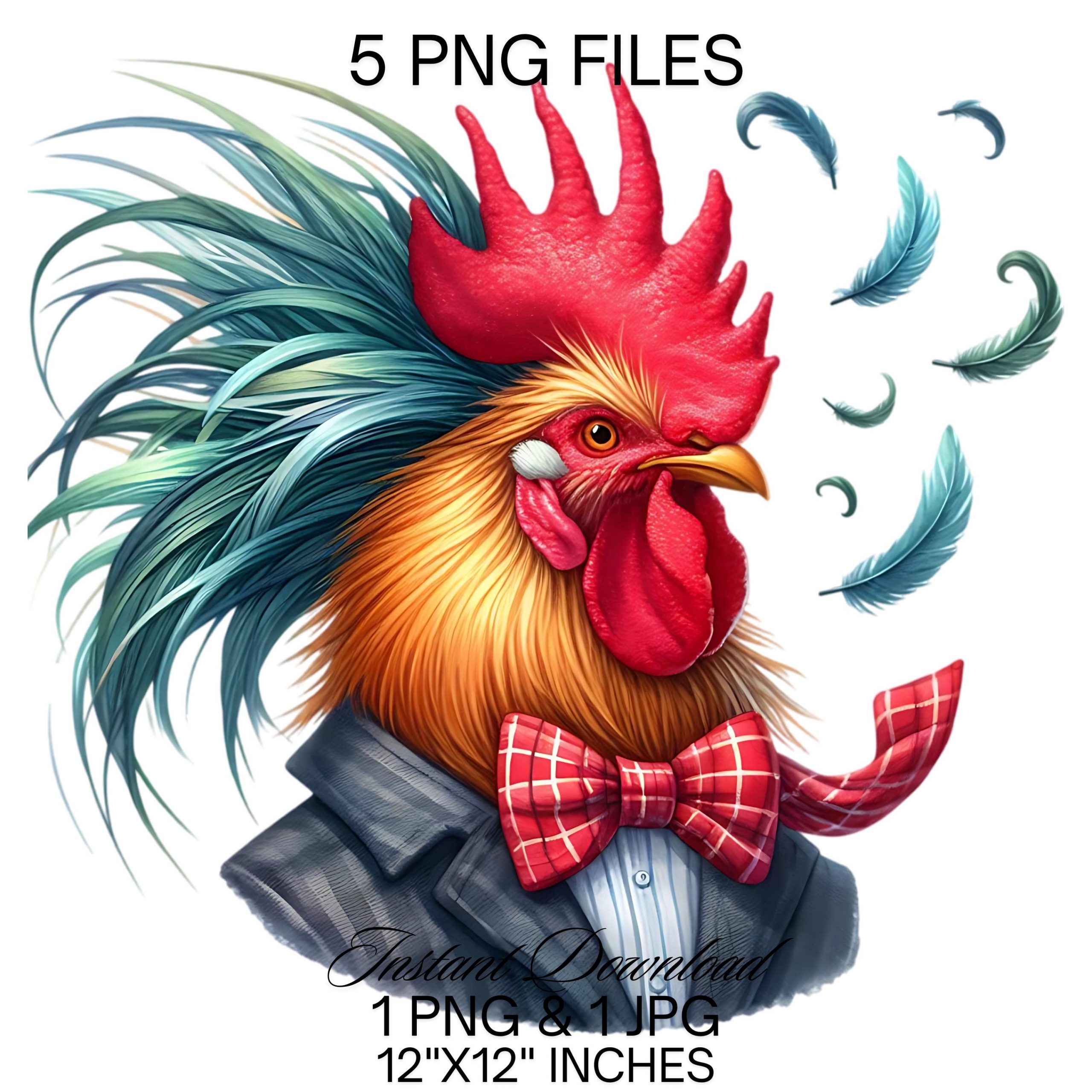 Crazy Rooster Man PNG | 5 Fashion Chicken Rooster Man PNG Sublimation |  Gentleman Rooster png | Cockerel PNG Commercial Use – Instant Digital Download