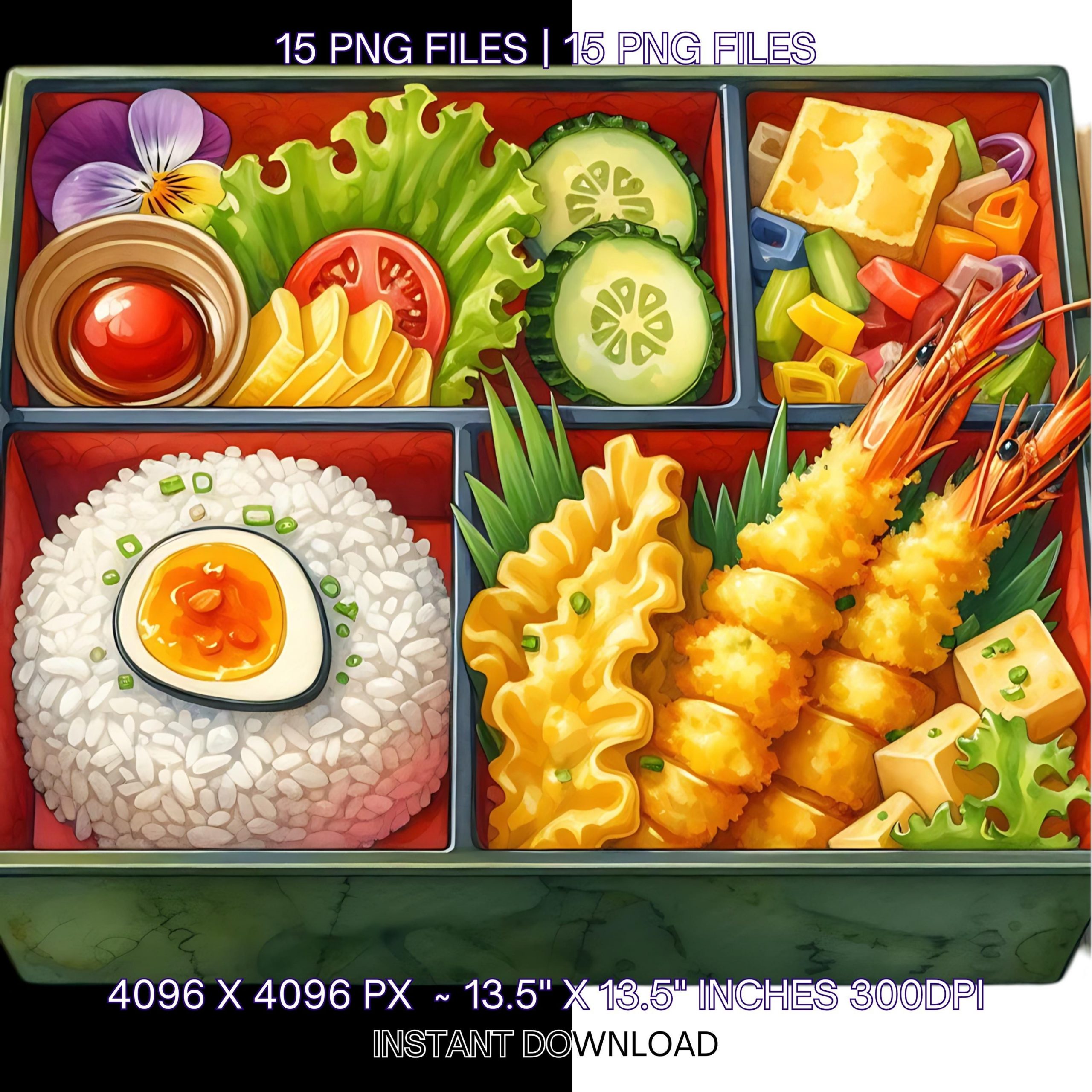 15 Japan Food Clipart PNG | Watercolour Asian Food Transparent Clipart Bundle Journal | Food Stickers | Cute Food JPGs PNGs Commercial Use – Instant Digital Download