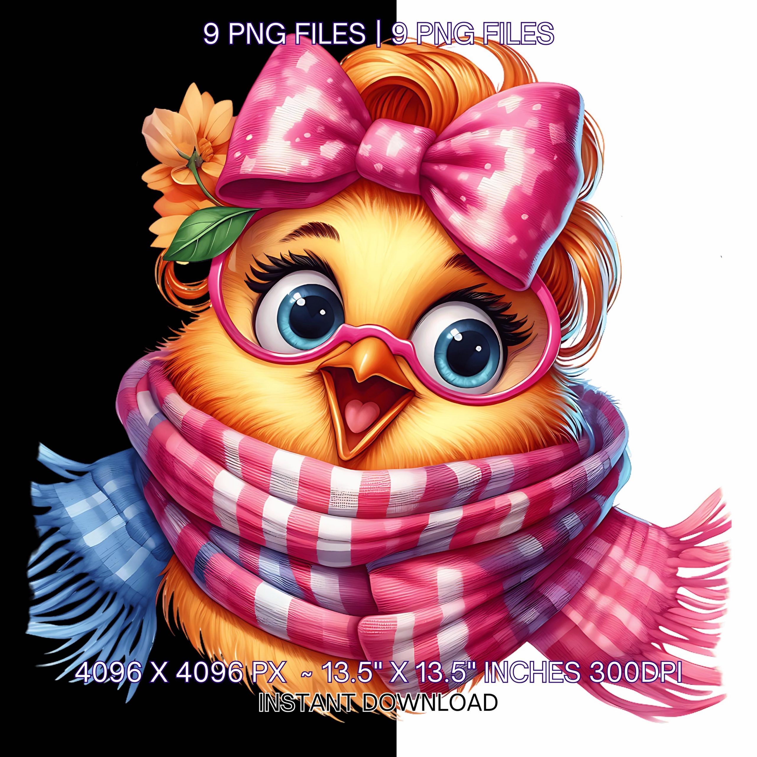 9 Chicken PNG | Chicken Clipart | Cute Crazy Chicken Sublimation | Fancy Crazy Chicken Chick PNG | Crazy Chicken Farm Life Commercial Use – Instant Digital Download