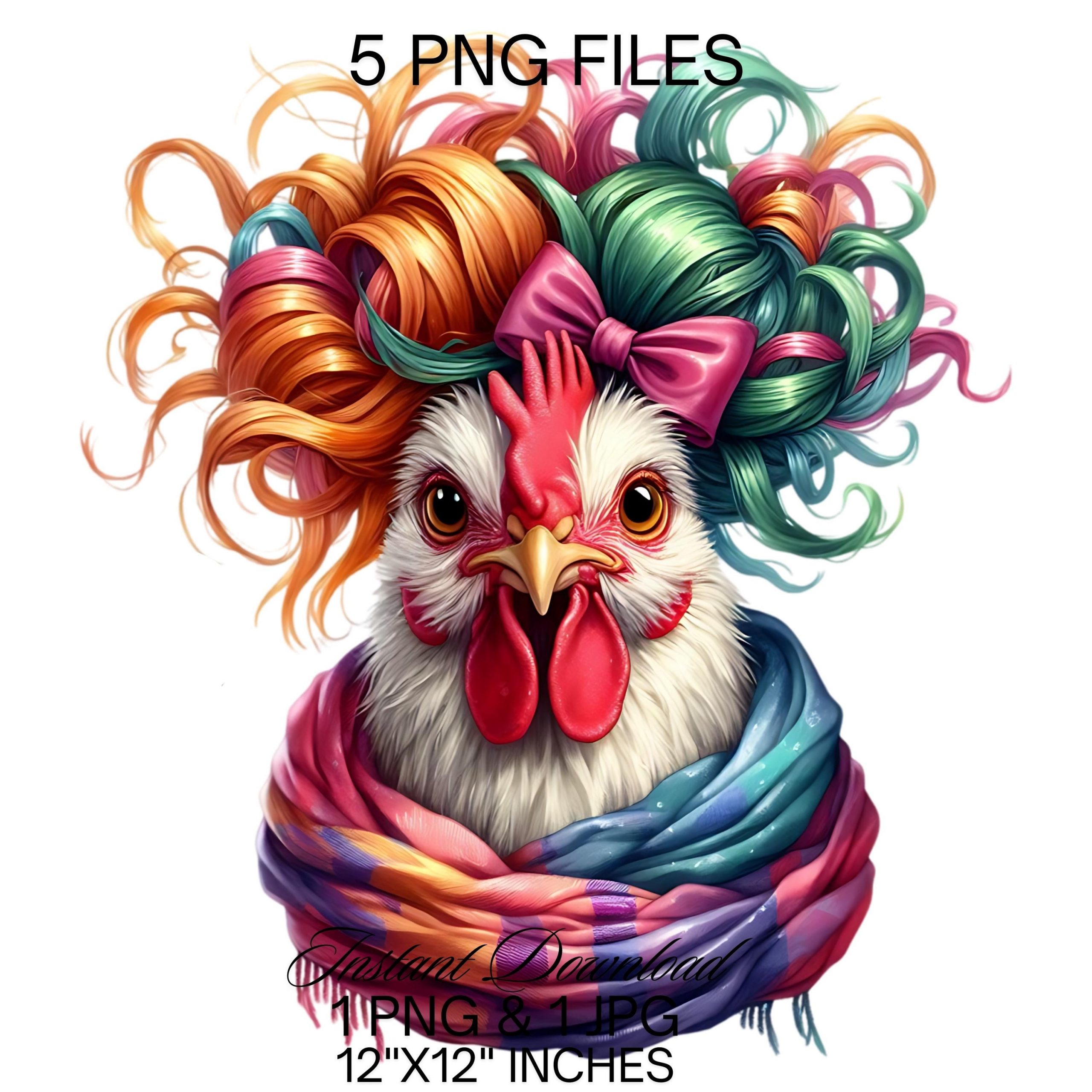 Crazy Rooster PNG | 5 Cute Chanticleer Cock PNG Sublimation | Funny Rooster png | Digital Download | Farm Life | Cockerel PNG Commercial Use – Instant Digital Download