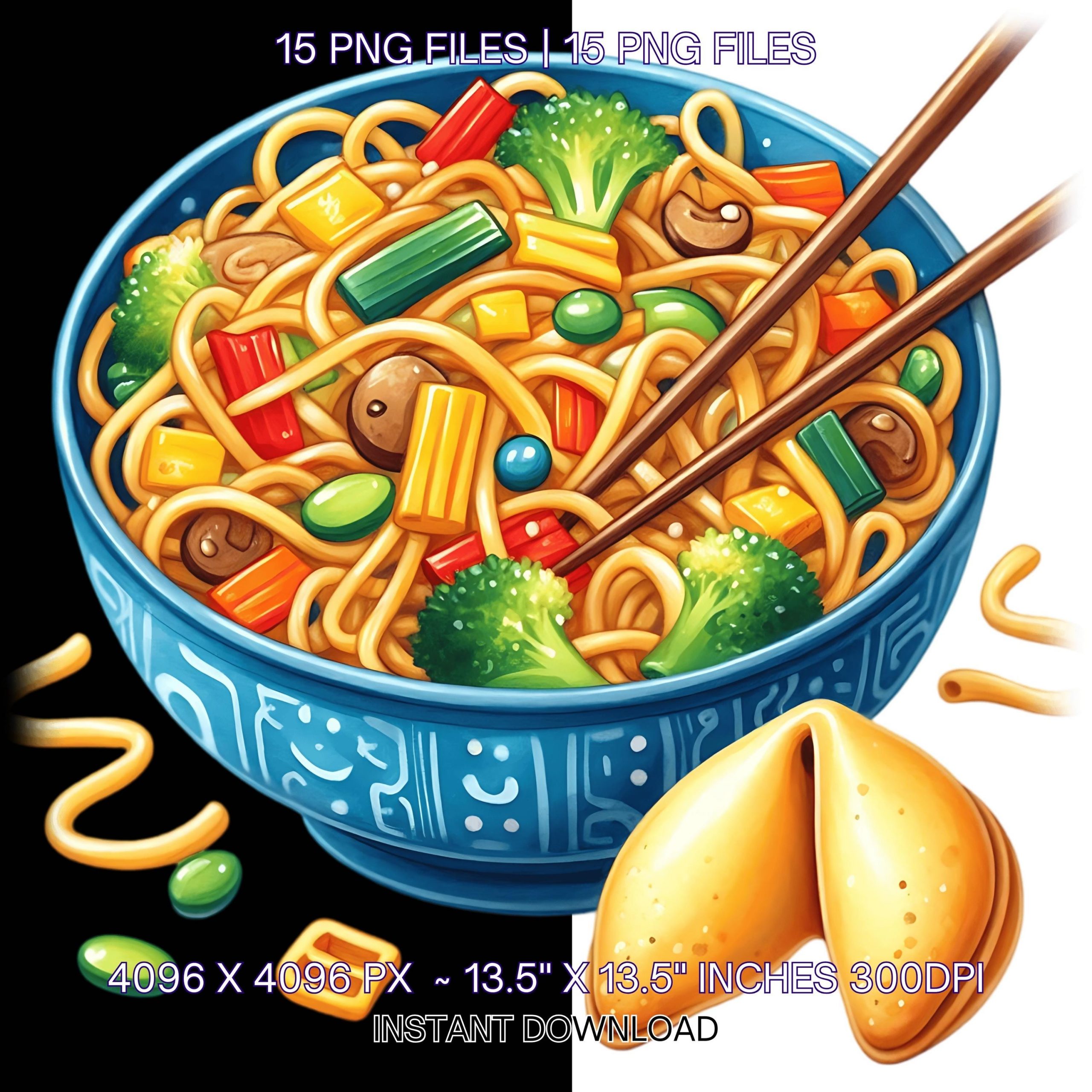 15 Watercolor Ramen Clipart Bundle | Digital Asian Food Illustration PNG | Korean Japanese Food Art | Ramen Noodles Bowl | Commercial Use – Instant Digital Download
