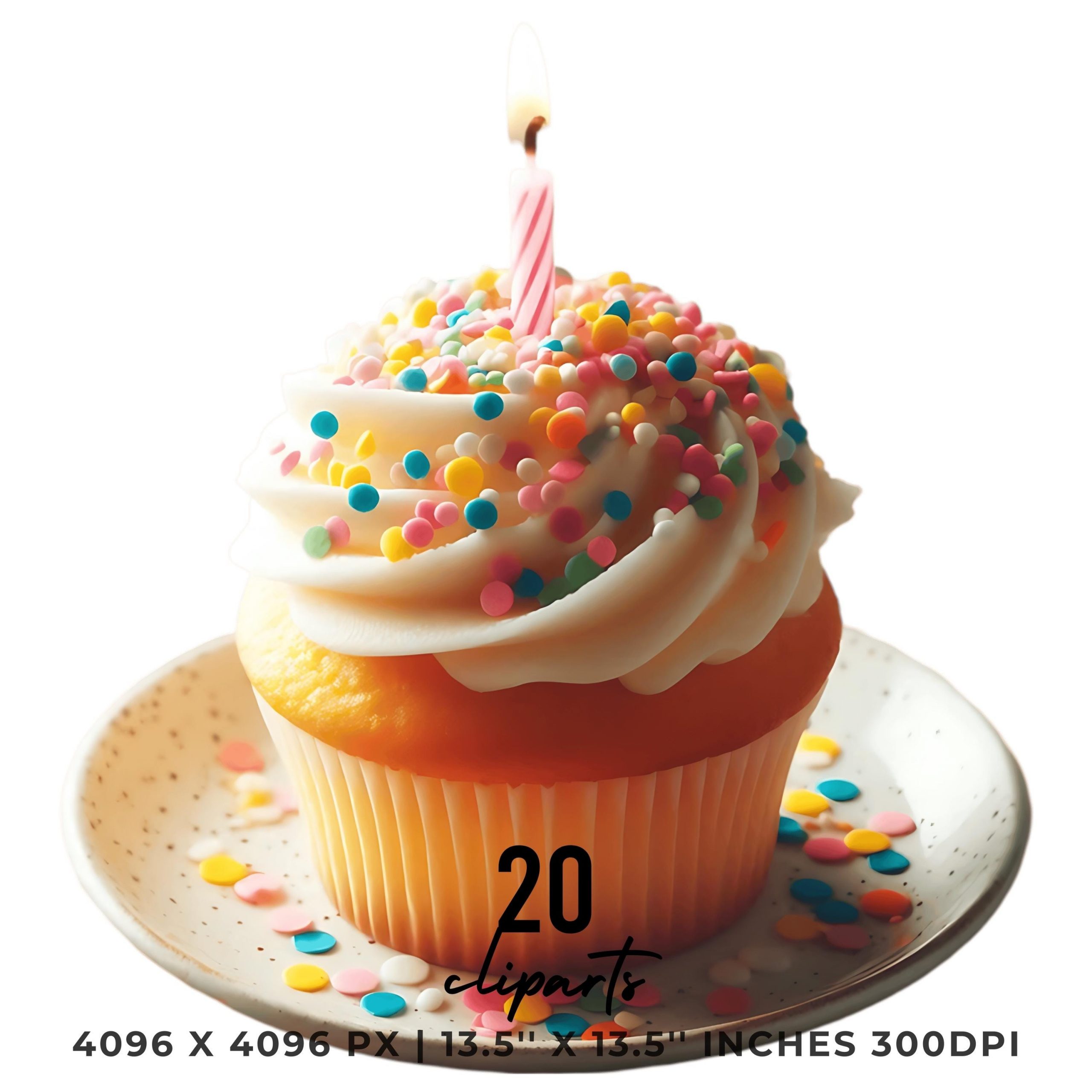 20 Watercolor Cupcakes Clipart PNG | Cupcake Clip Art | Watercolor Cupcakes Bundle | Dessert Clipart PNG | Cupcake Clipart | Commercial Use – Instant Digital Download