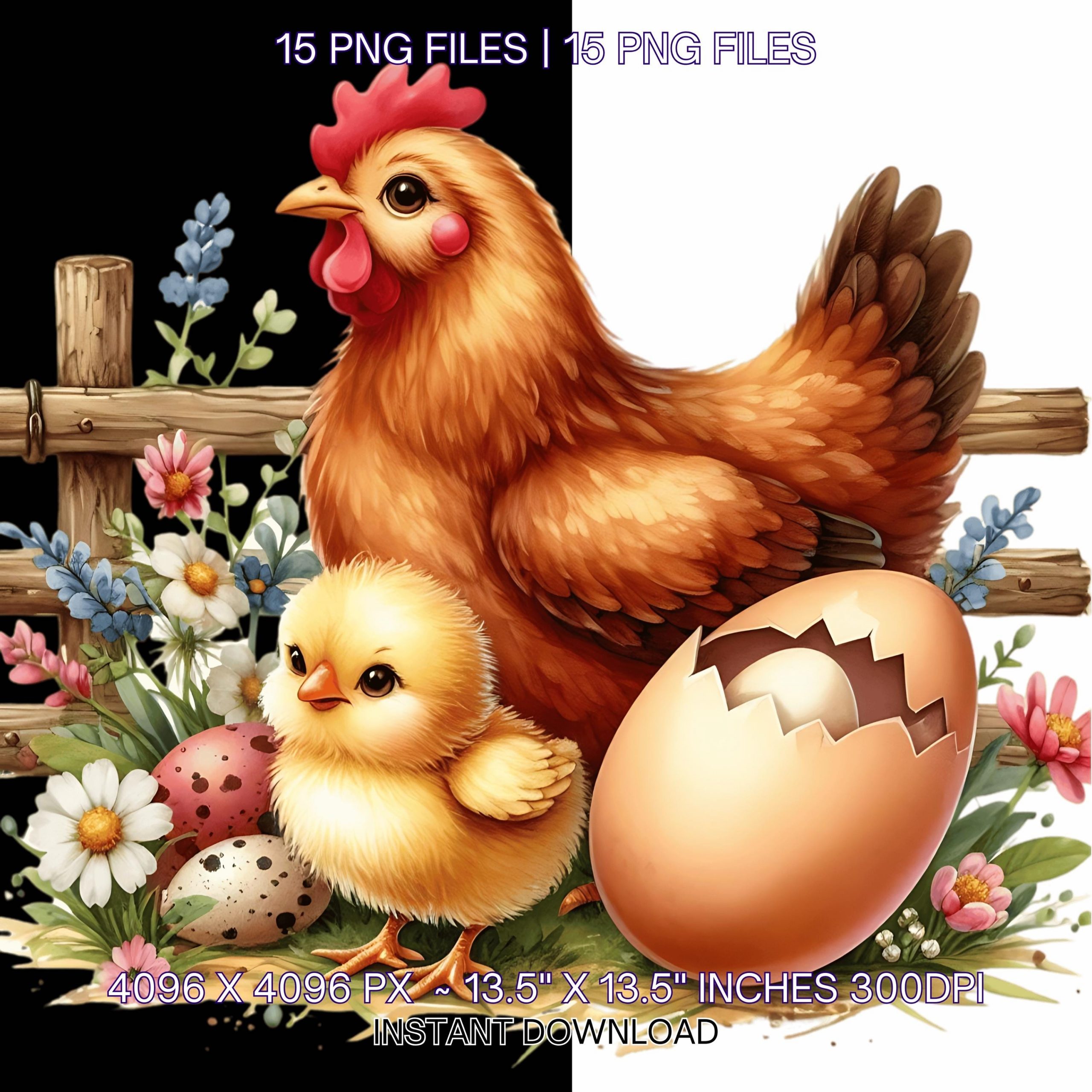 15 Hen With Egg Clipart | Chicken With Egg Clipart | Hen And Eggs Clipart | Hen With Egg | Chicken Egg Png | Hen With Chick | Commercial Use – Instant Digital Download