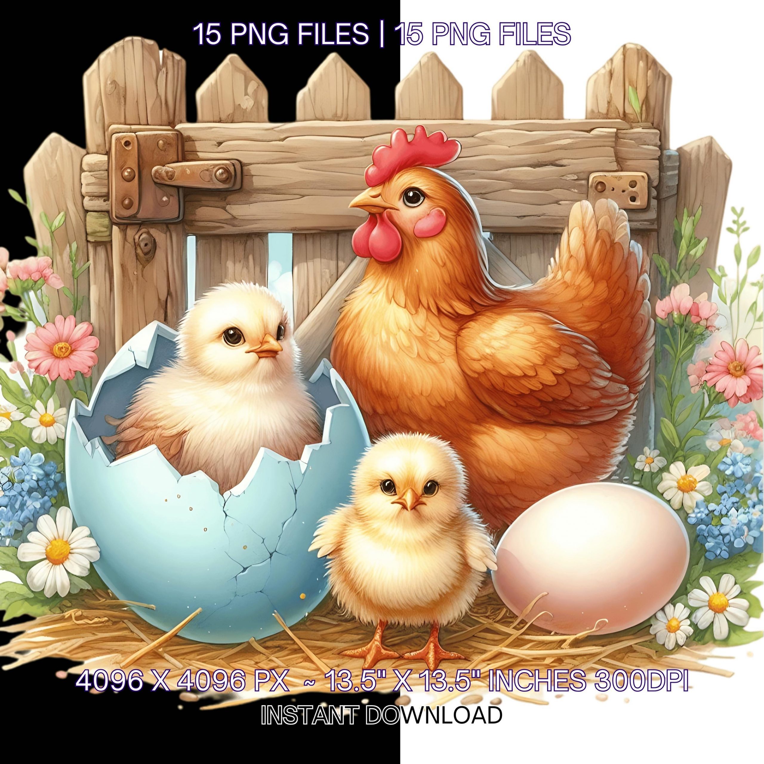 15 Chicken With Egg Clipart | Hen With Egg Clipart | Hen And Eggs Clipart | Hen With Egg | Chicken Egg Png | Hen With Chick | Commercial Use – Instant Digital Download