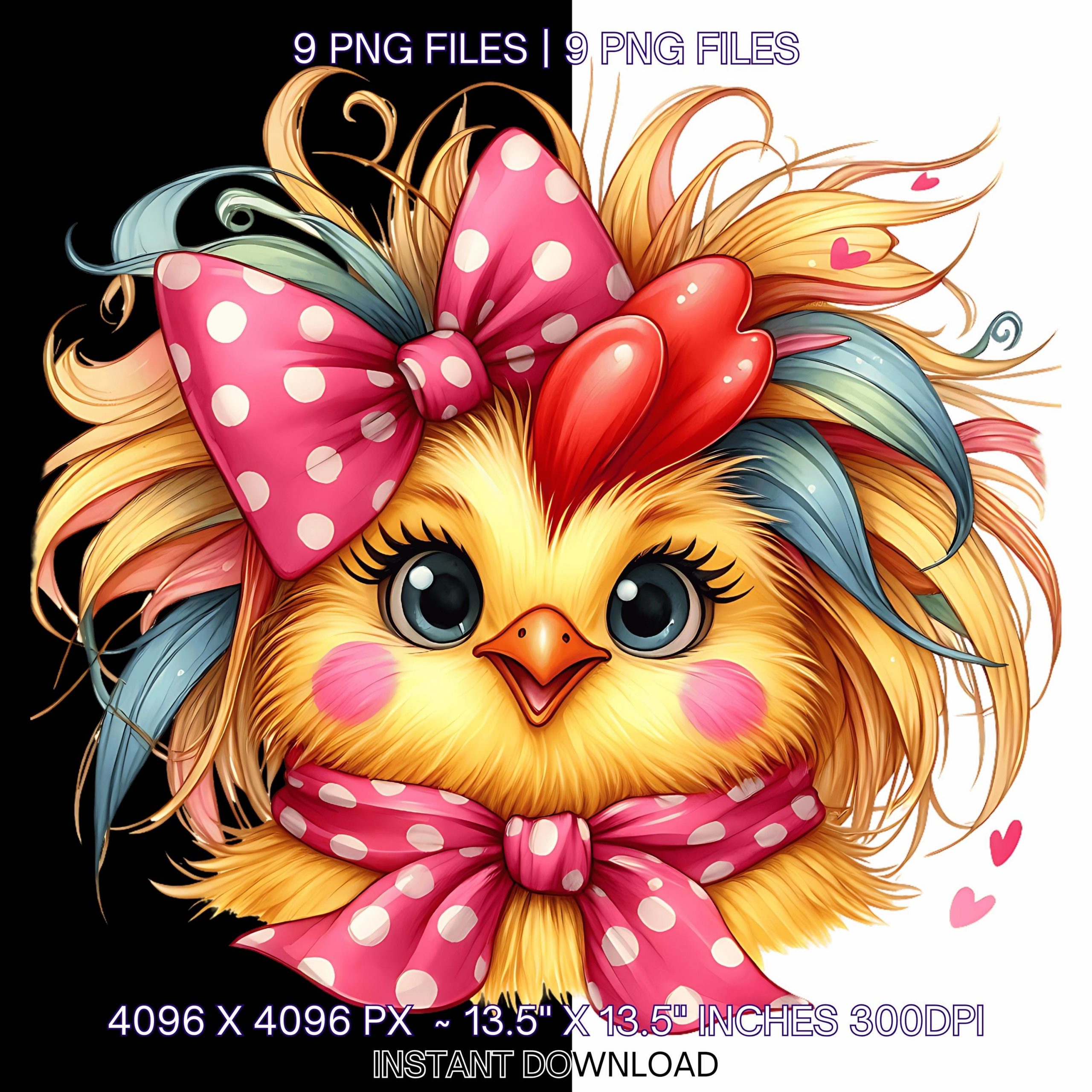 9 Chicken Clipart | Chicken PNG | Cute Crazy Chicken Sublimation | Fancy Crazy Chicken Chick PNG | Crazy Chicken Farm Life Commercial Use – Instant Digital Download