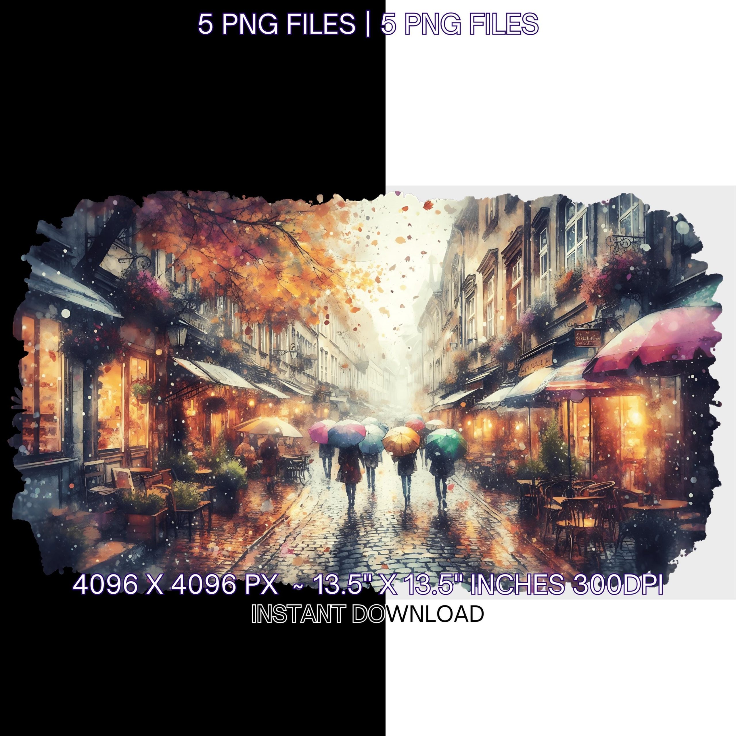 5 Autumn Rain Clipart PNG Bundle | Autumn Rain Images | Autumn Clipart | Fall Autumn Clipart | Autumn Leaves PNG Sublimation Commercial Use – Instant Digital Download
