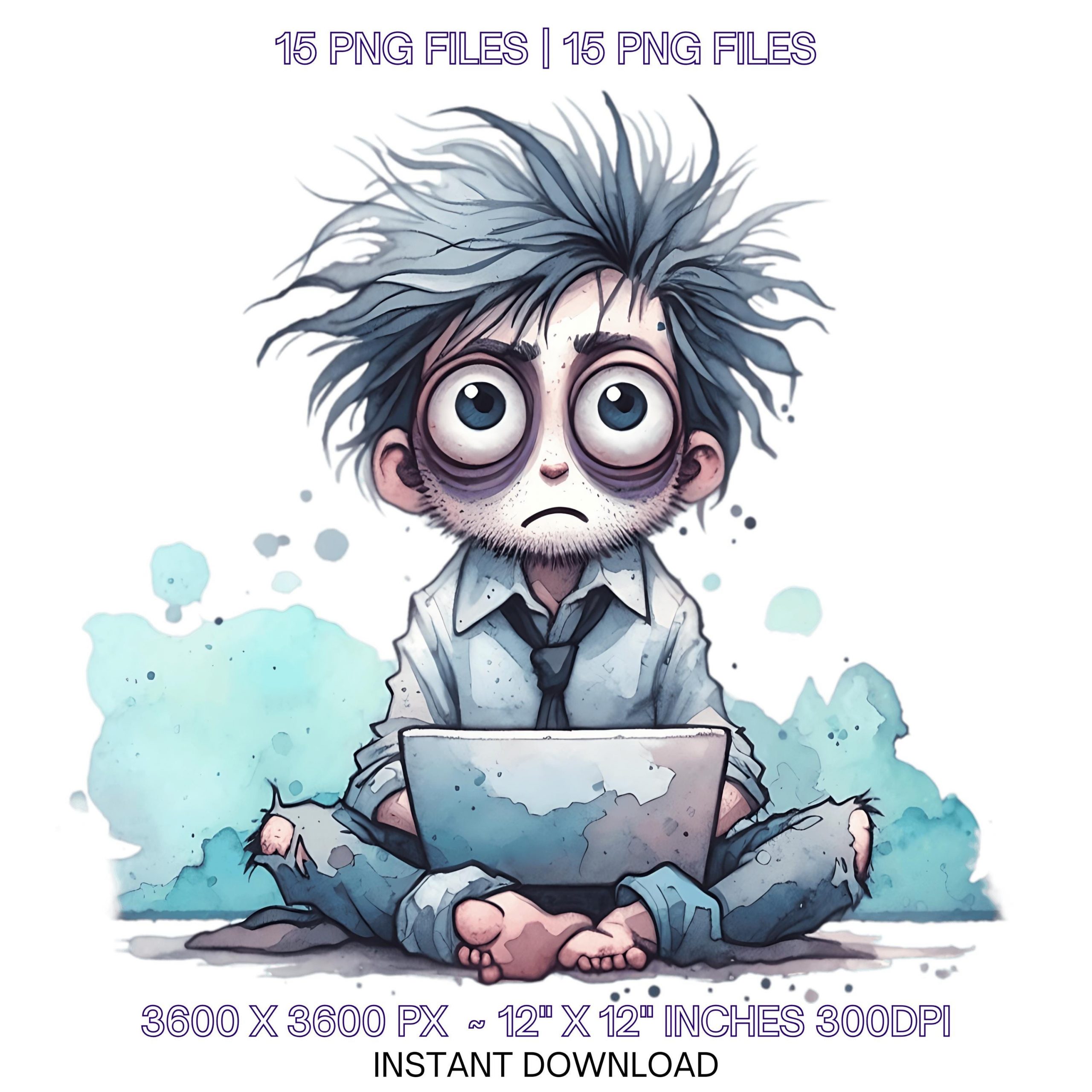 15 Angry Man PNG | Frazzled Quirky Depressed Man Clipart | Grumpy Man Whimsical Junk Journaling Scrapbooking Sublimation Art Commercial Use – Instant Digital Download