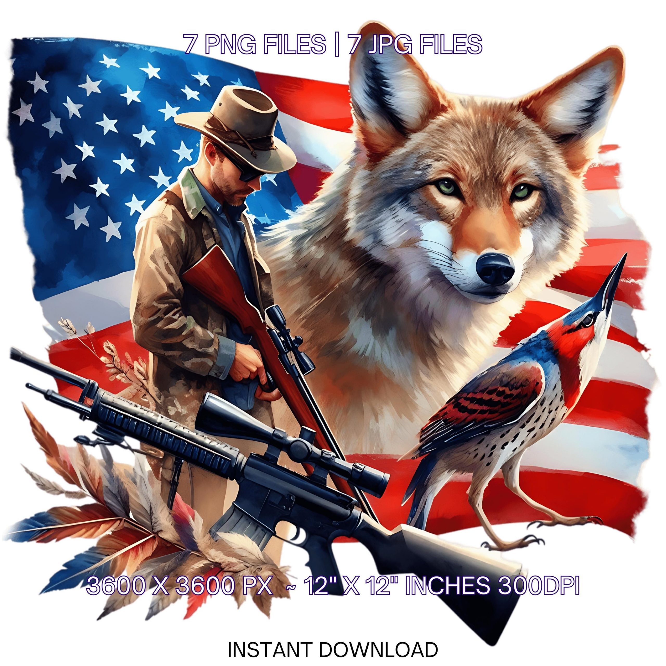 Watercolor Pheasant Flag PNG | 7 Patriotic USA Flag Pheasant Hunting Clipart | United States Flag Pheasant Sublimation Commercial Use – Instant Digital Download