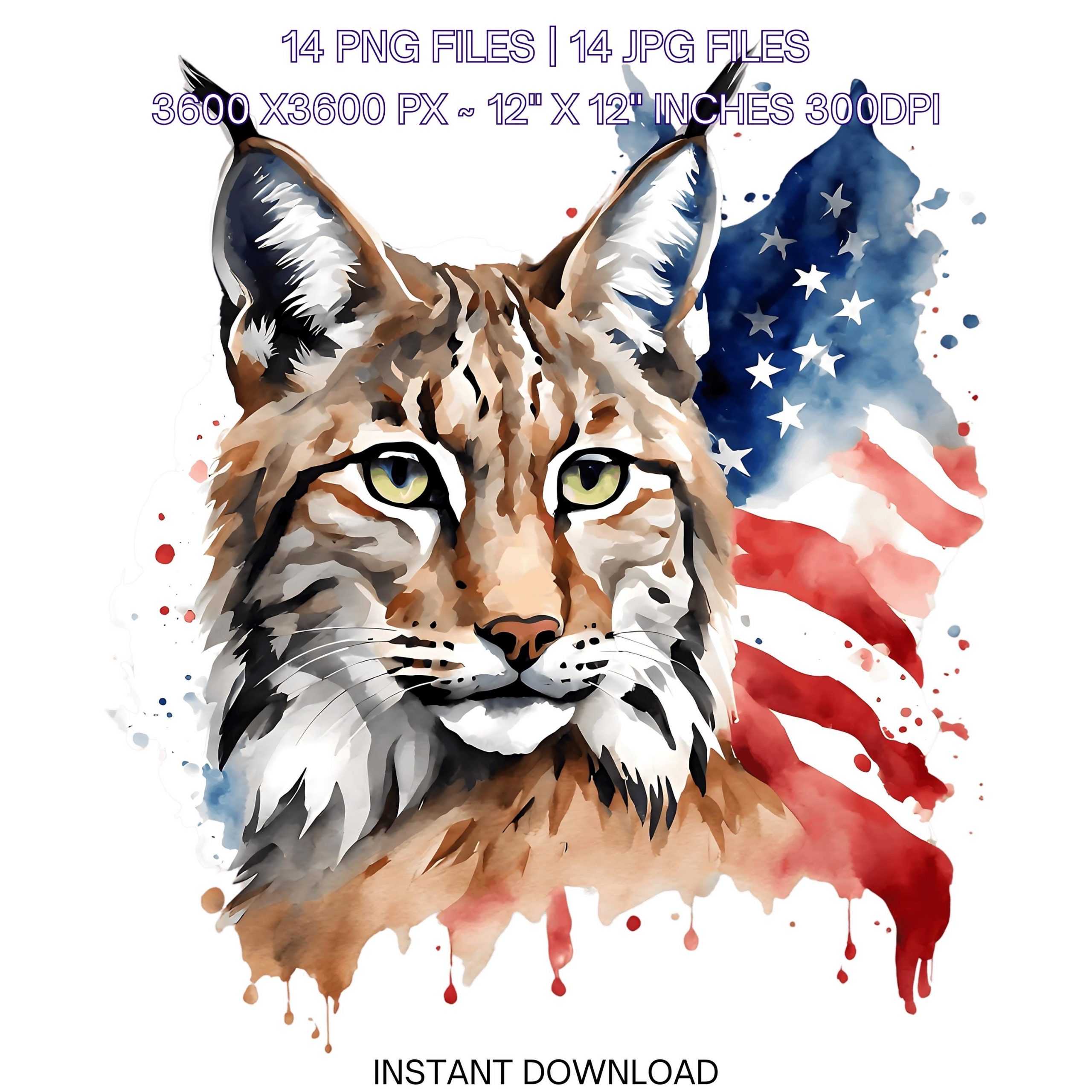 LYNX Flag PNG | 14 Patriotic USA Lynx Flag Clipart | Wildland Lynx Transparent | United States Lynx Flag Sublimation Commercial Use – Instant Digital Download