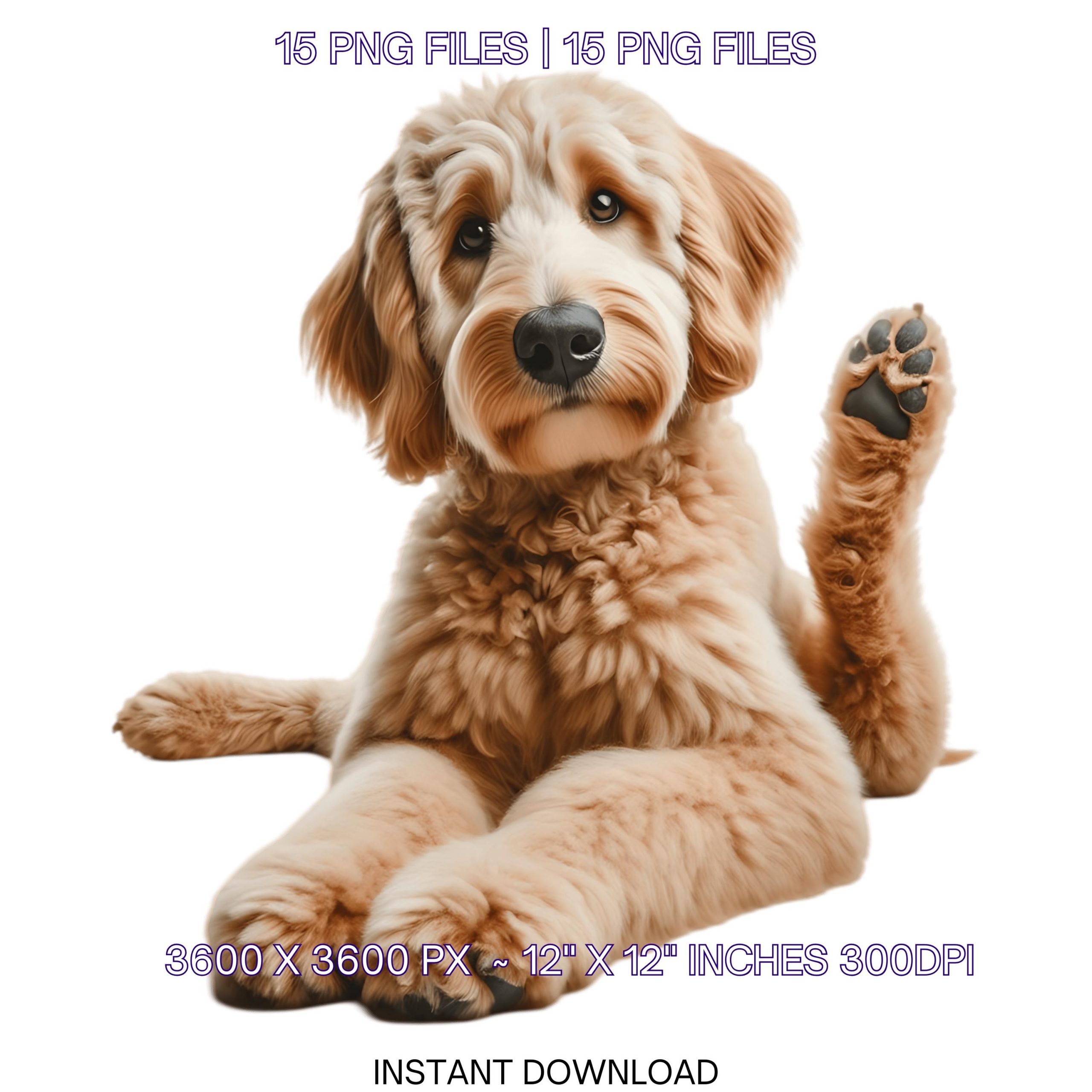 15 Golden Doodle Puppy Dog PNG Clipart | Watercolor Baby Dog for Card Making, Scrapbooking, Junk Journaling, Sublimation | Commercial Use – Instant Digital Download