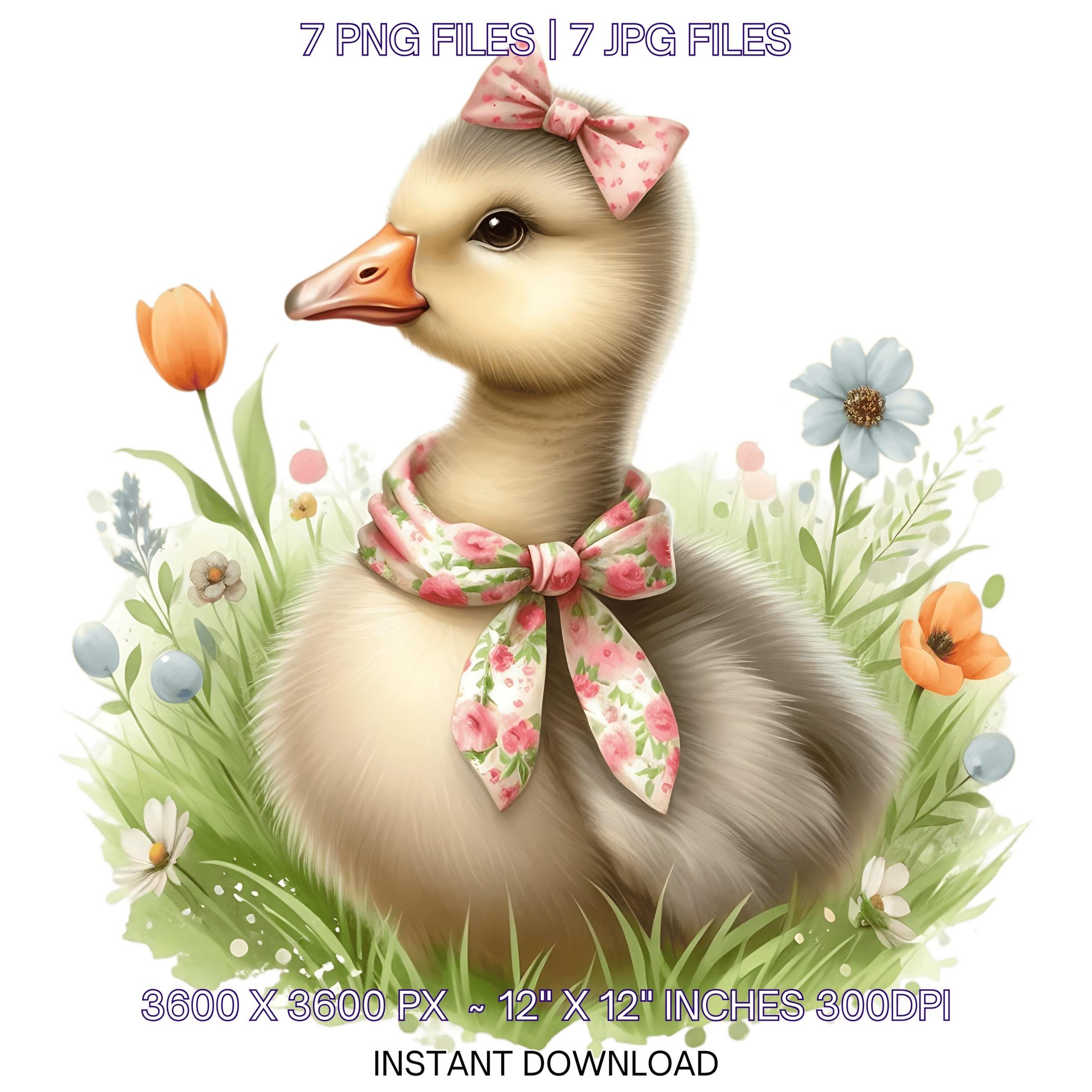 7 Spring Little Goose PNG Clipart, Watercolor Goose, Farm Goose, Card Making, Scrapbooking, Junk Journaling, Sublimation Commercial Use – Instant Digital Download