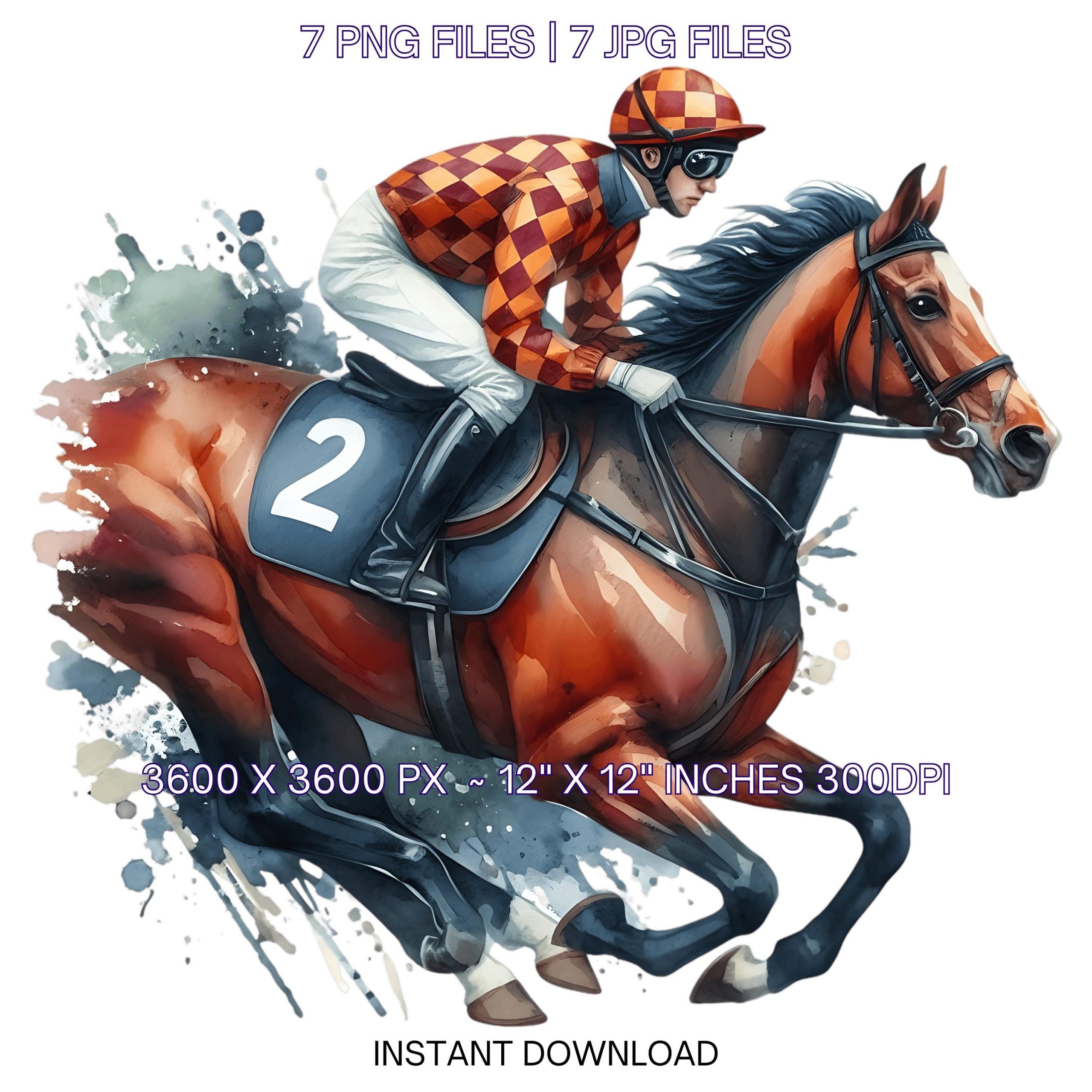 Watercolor Jockey Boy Horseback Riding Clipart PNG | 7 Equestrian Sport Male Jockey | Sublimation Illustration Design | Commercial use – Instant Digital Download