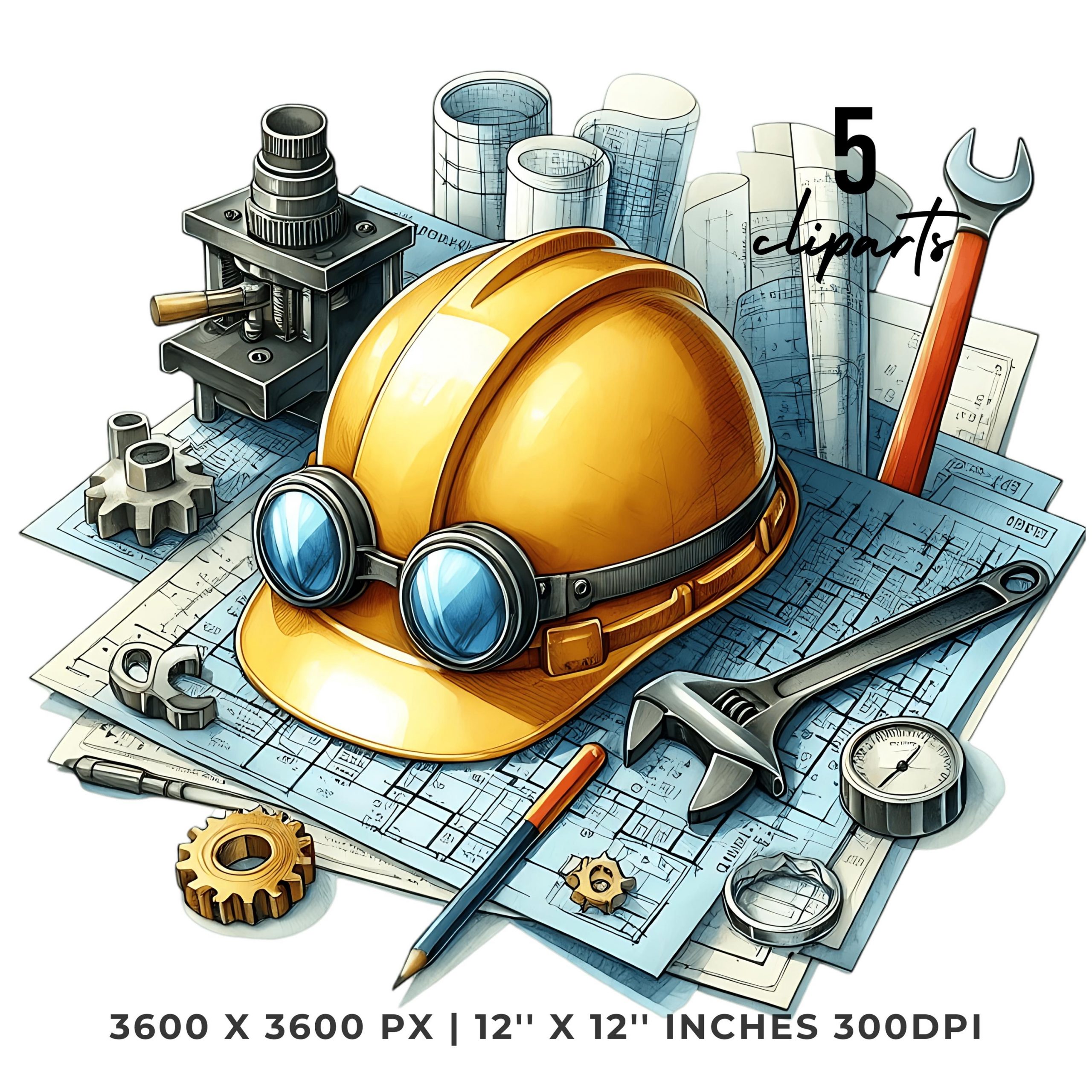 Engineer PNG Clipart | Engineer Profession  | Watercolor Engineer Job Illustration Clipart | Engineer PNG Graphic Commercial Use – Instant Digital Download