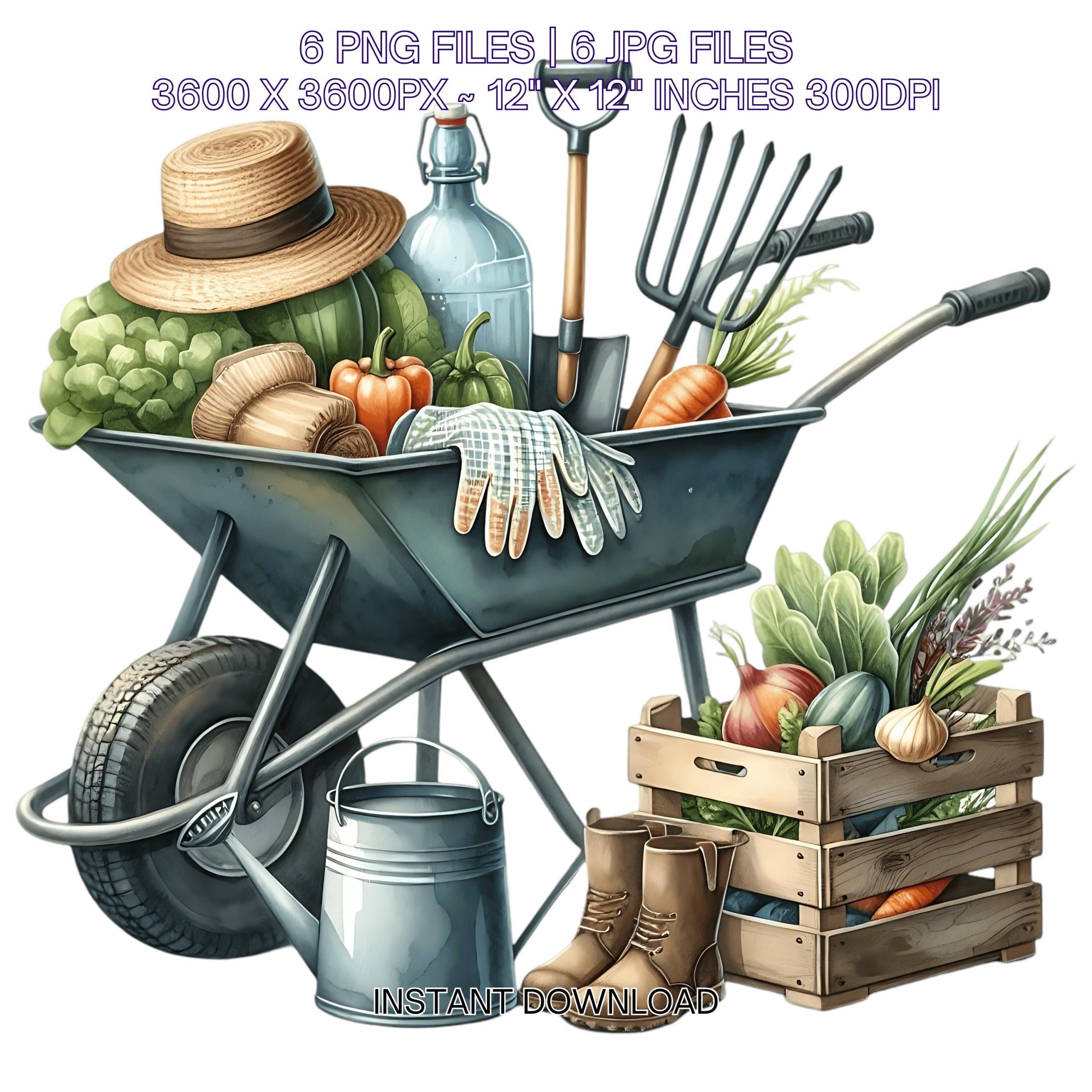 Farmer PNG Clipart | Farmer Profession | Watercolor Farmer Job Illustration Clipart | Farmer Graphic 6 JPG 6 PNG Sublimation Commercial Use – Instant Digital Download