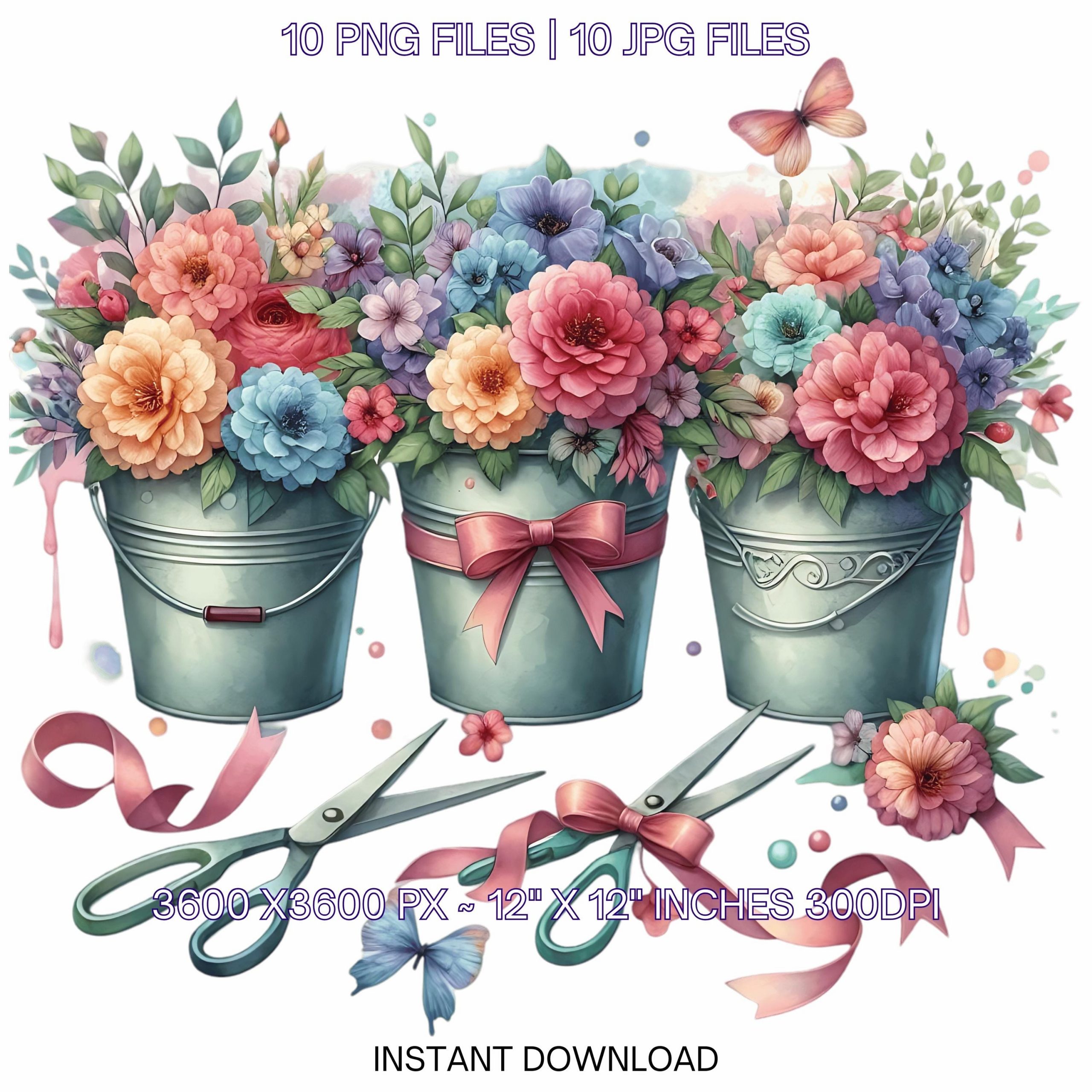 Florist PNG Clipart | Florist Profession | Watercolor Florist Job Illustration Clipart | Florist 10 JPG – 10 PNG Sublimation Commercial Use – Instant Digital Download
